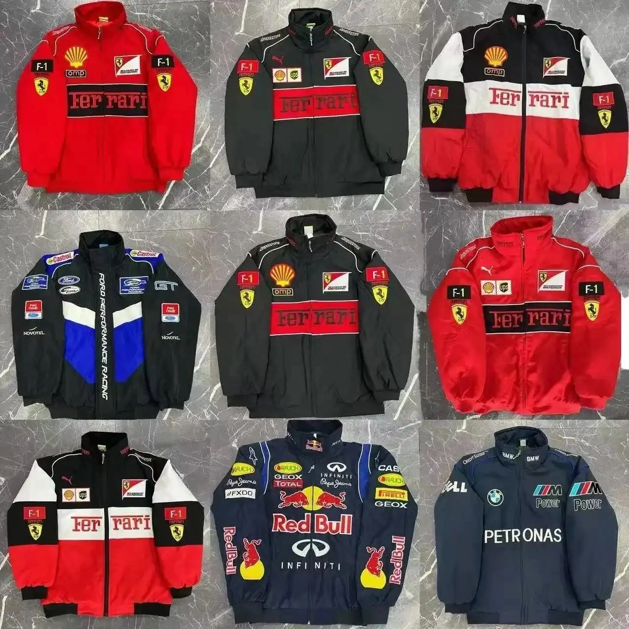 Ferrari Red Bull BMW Racing Jackets