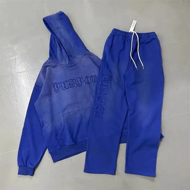 Purple Tracksuits [Hoodie + Pants Set] in Black — photo 6 of 15