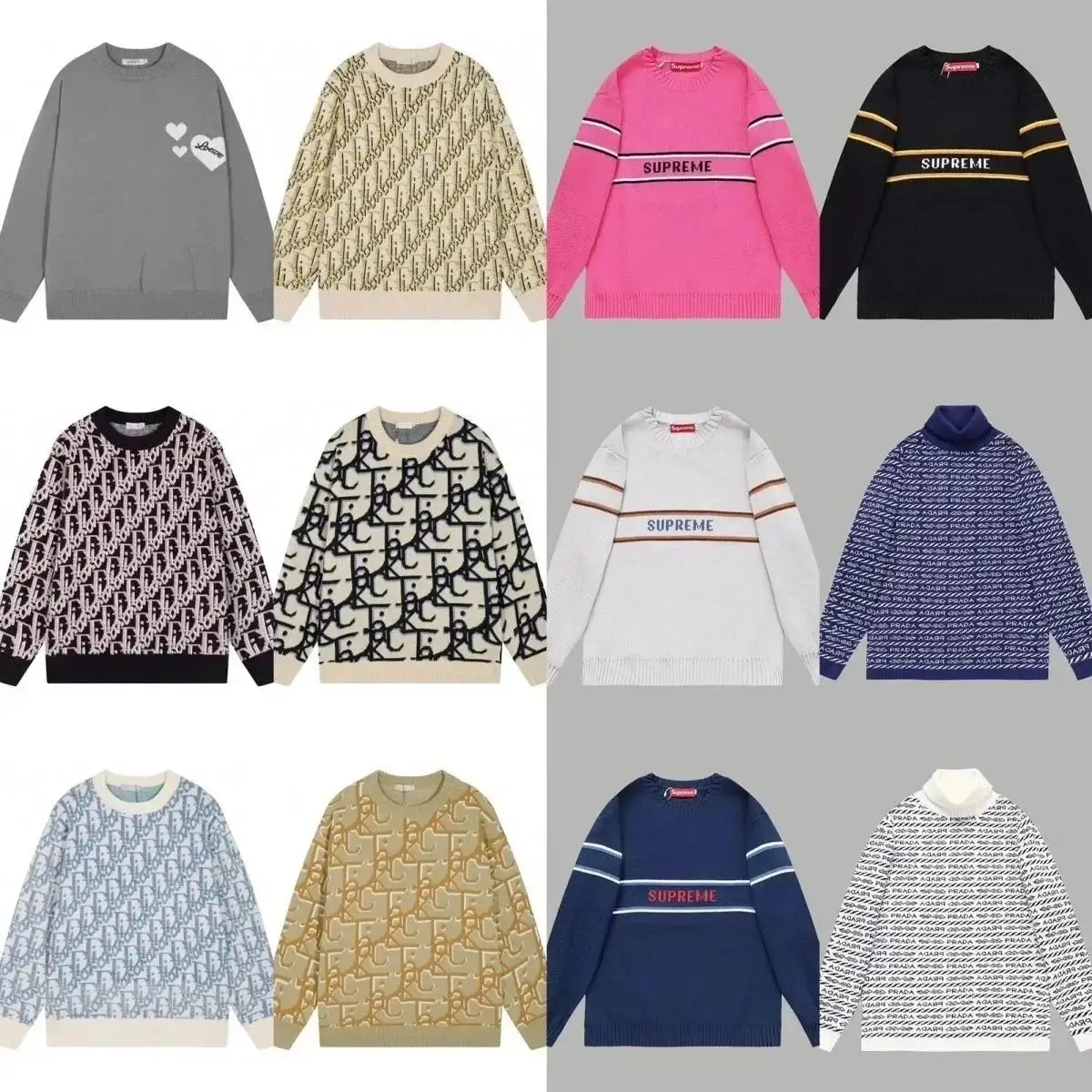Supreme & Dior Oblique Sweaters