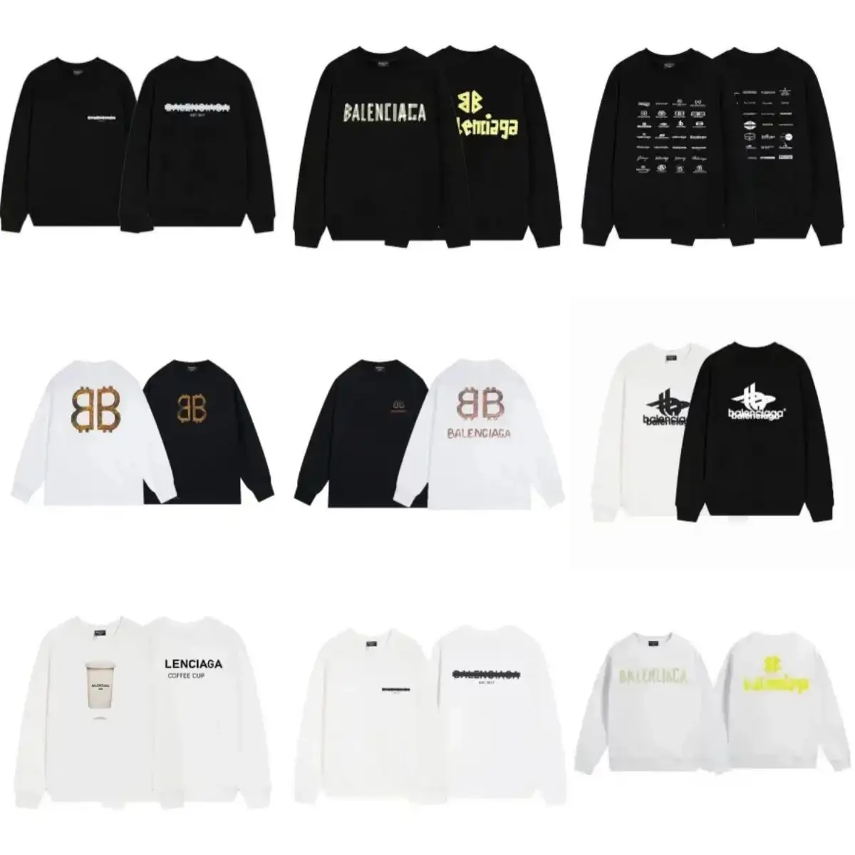Balenciaga Logo Print Sweatshirts
