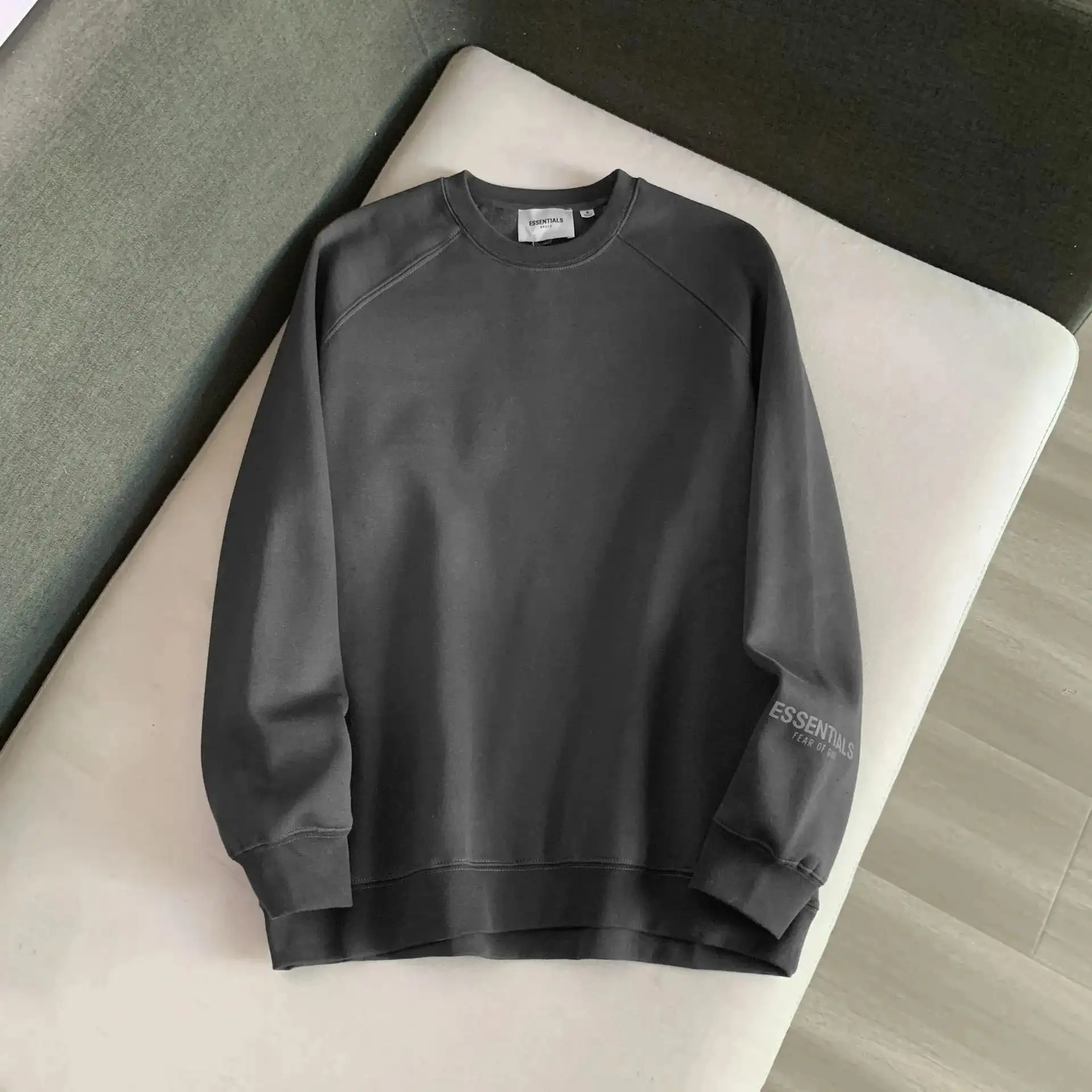 Essentials Black Crewneck Sweatshirt - Unisex Fashion Streetwear — photo 7 of 14
