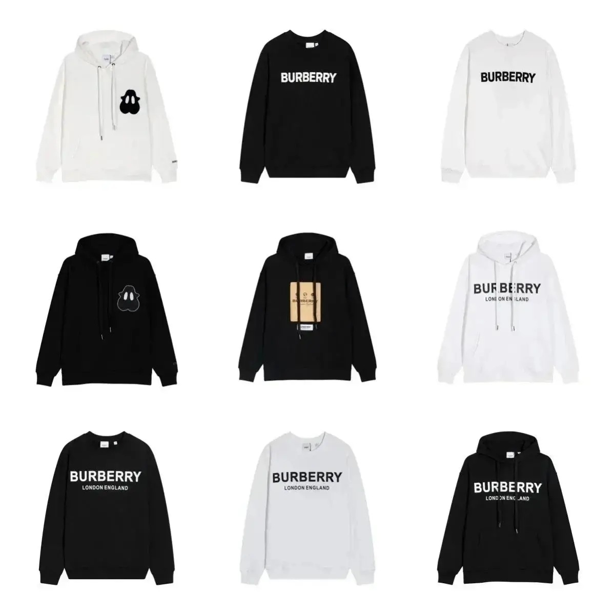 BURBERRY Cotton Logo Print Hoodie